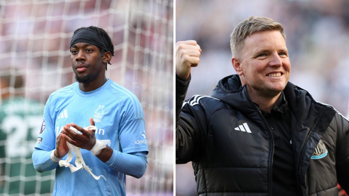 Left: Forest star Anthony Elanga and Right: Newcastle boss Eddie Howe