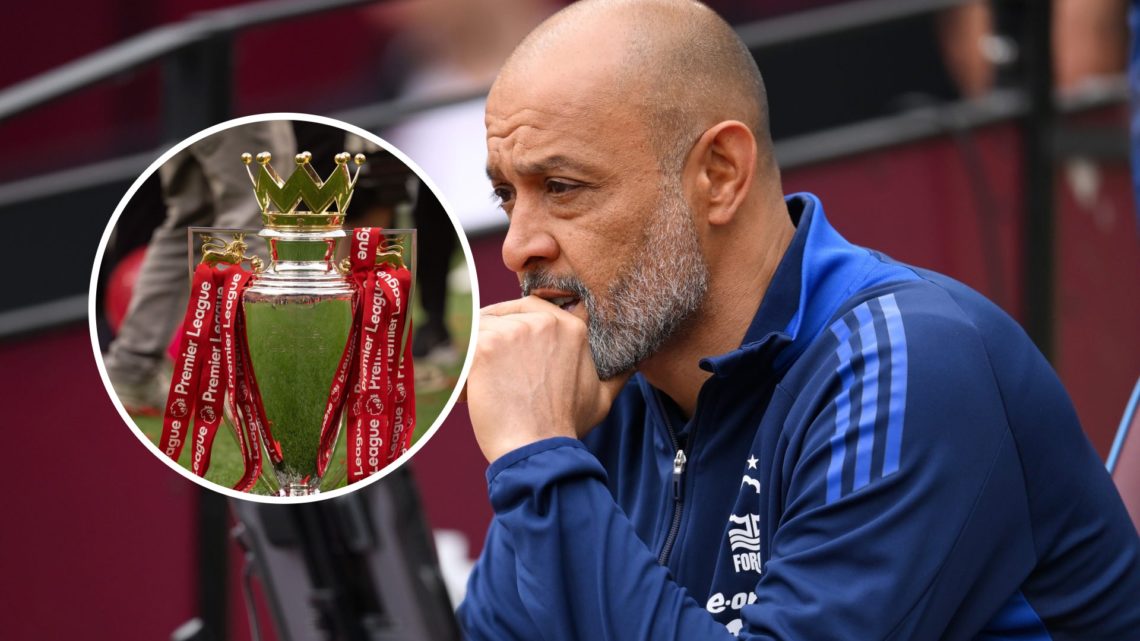 Main: Nuno Espirito Santo watches his team beat West Ham and Inset: Premier League trophy