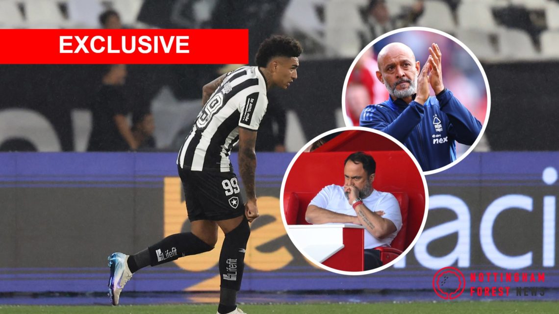 Igor Jesus playing for Botafogo and Forest boss Nuno Espirito Santo and owner Evangelos Marinakis