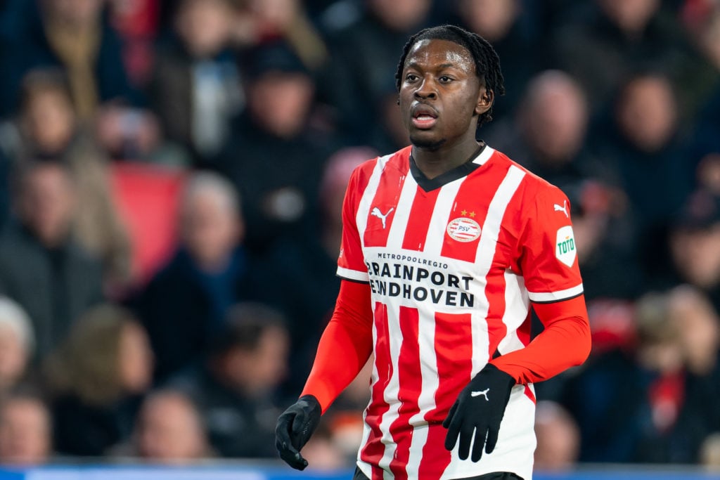 Johan Bakayoko looks on during the Eredivisie match between PSV and NAC Breda