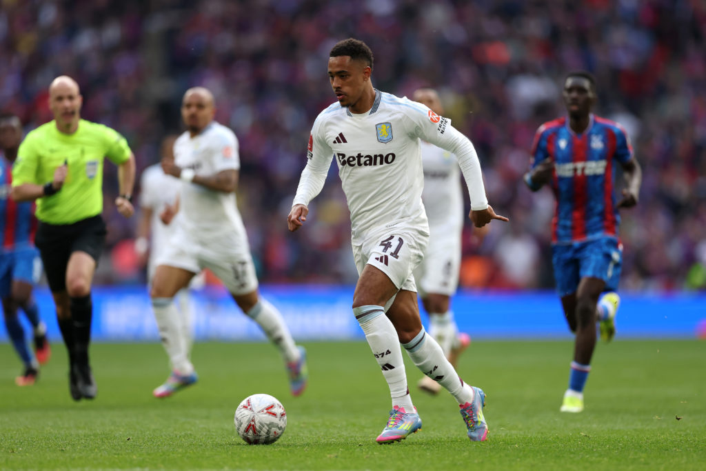 Aston Villa midfielder Jacob Ramsey in action against Crystal Palace.