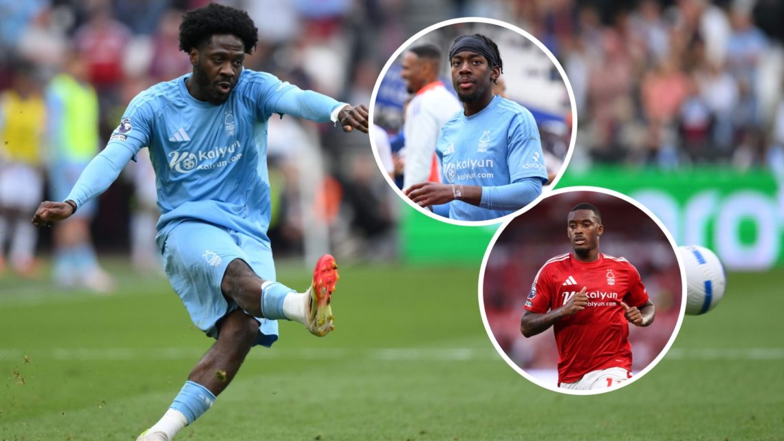 Main: Ola Aina plays for Nottingham Forest vs West Ham. Inset: Anthony Elanga (Top), Callum Hudson-Odoi (Bottom)