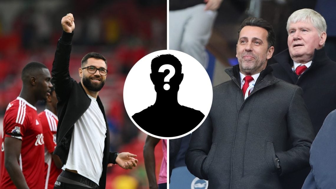 Left: Felipe waves goodbye to Nottingham Forest and Right: Edu Gaspar watches Arsenal play
