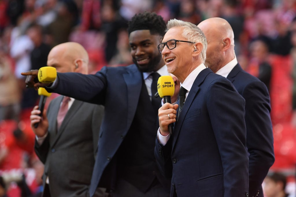 Gary Lineker and Micah Richards working alongside each other for BBC Sport