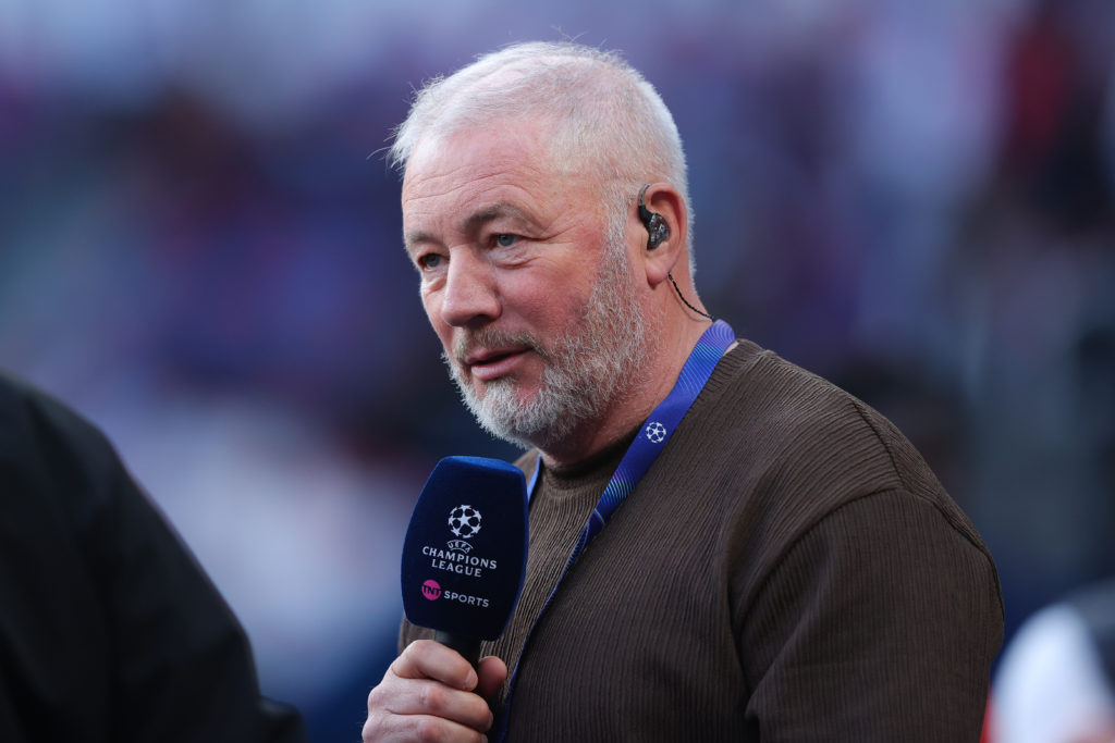 TNT Sports pundit Ally McCoist working during the UEFA Champions League 2024/25 Semi Final Second Leg match between Paris Saint-Germain and Arsenal FC at Parc des Princes