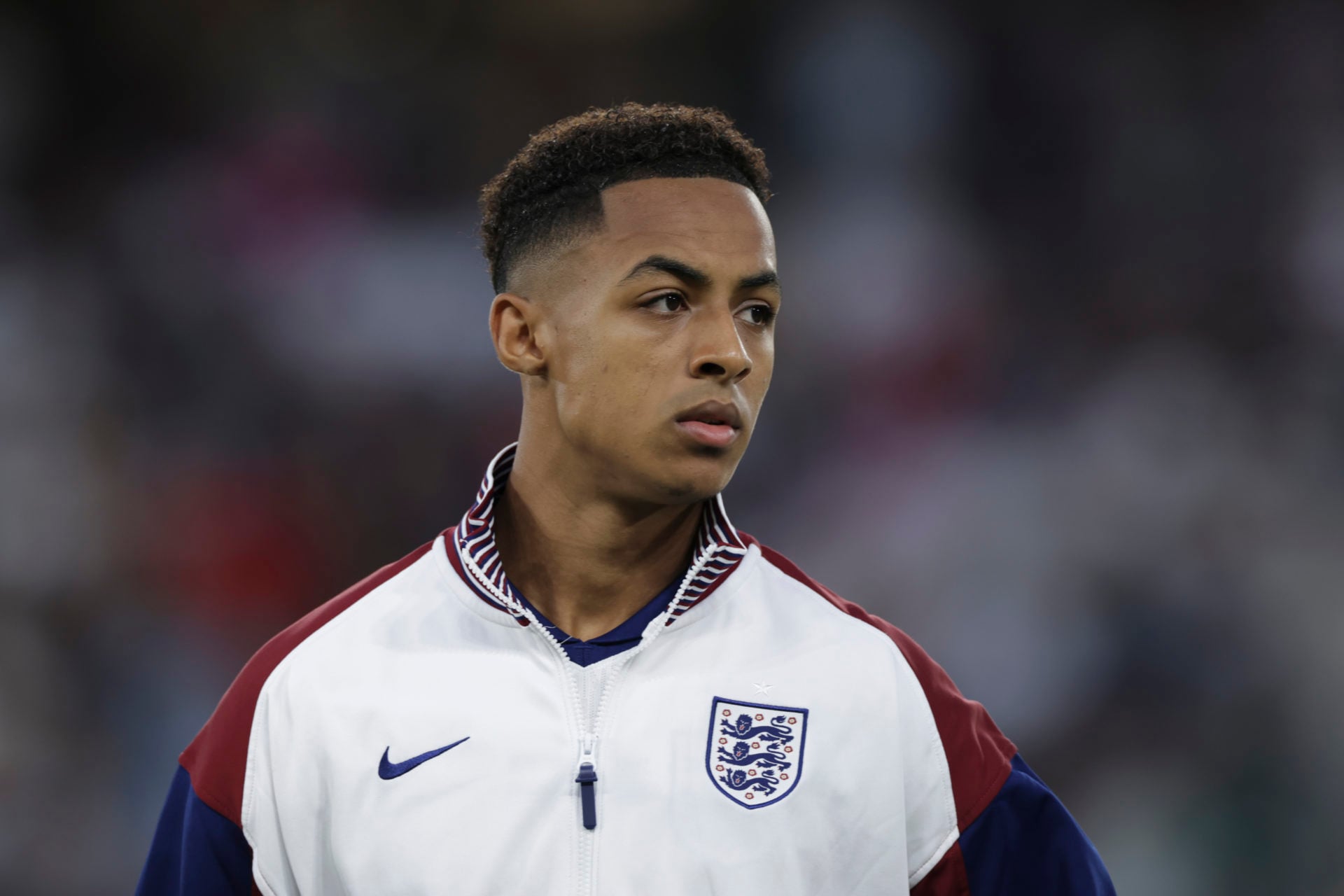 Omari Hutchinson lines up ahead of England vs Germany in the U21 Euros final