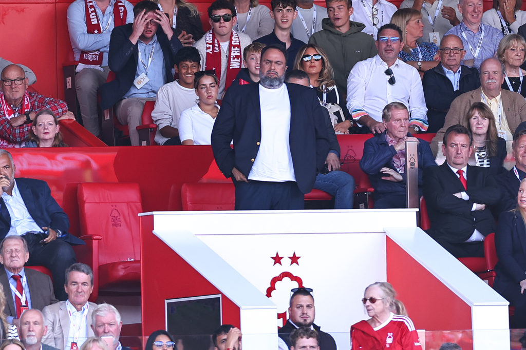 Evangelos Marinakis in the crowd against West Ham
