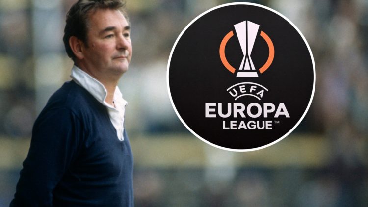 Brian Clough watches on as Nottingham Forest face Norwich City. Inset: The UEFA Europa League logo