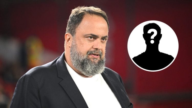 Nottingham Forest owner Evangelos Marinakis. Inset of mystery manager.