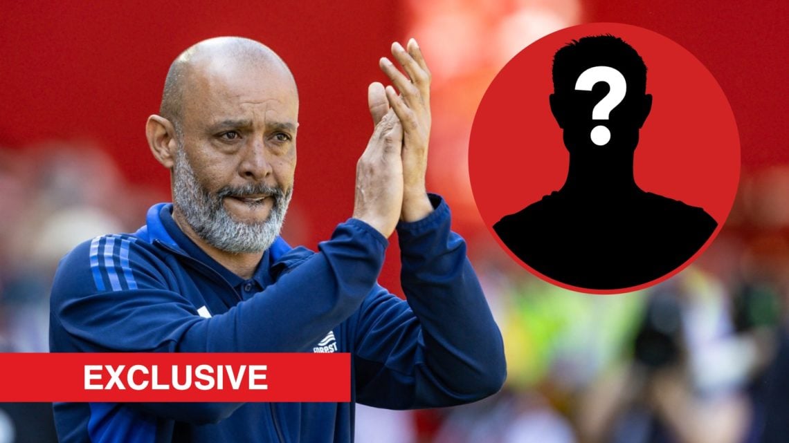 Nuno Espírito Santo applauds the Nottingham Forest fans.