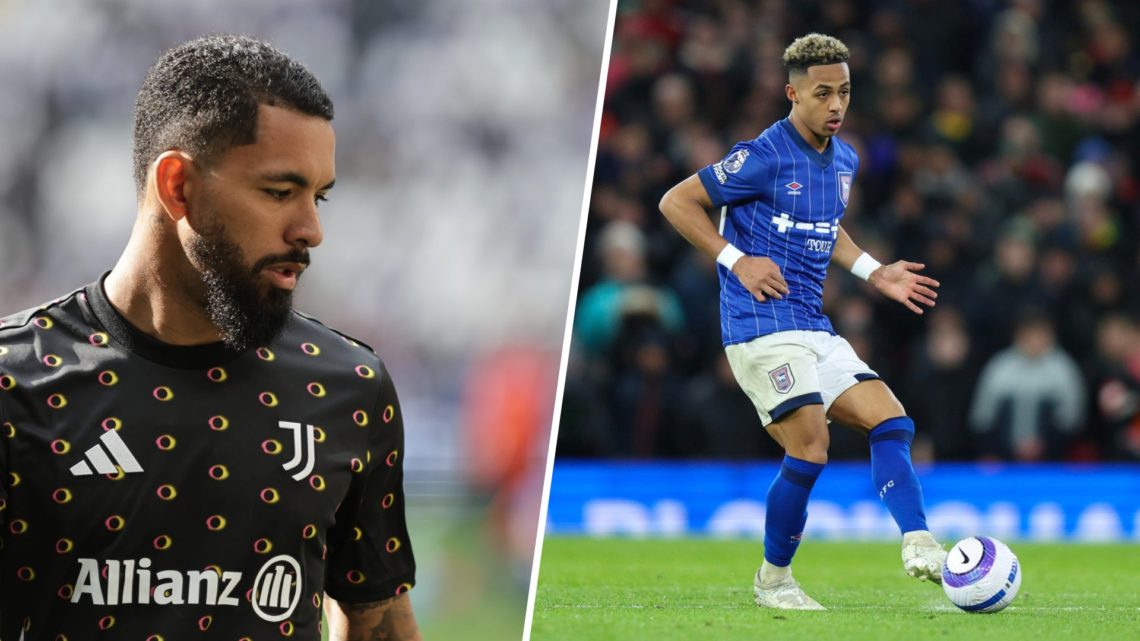 Left: Douglas Luiz in action for Juventus and Right: Omari Hutchinson plays for Ipswich Town.