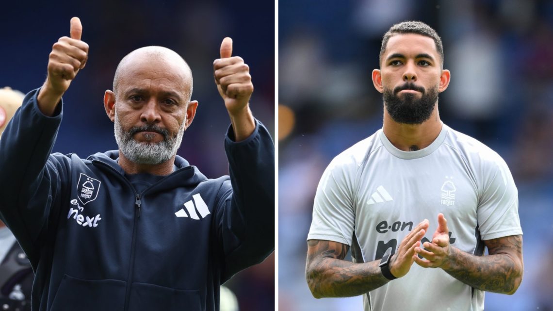Left: Nottingham Forest manager Nuno Espirito Santo and Right: Forest midfielder Douglas Luiz