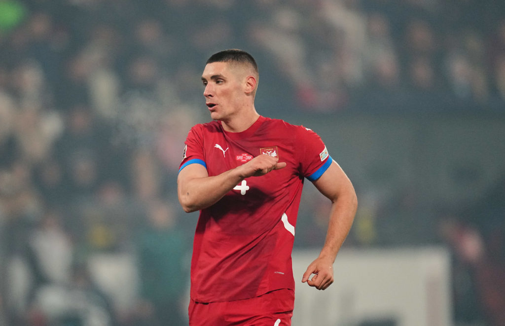 Nikola Milenkovic in action for Serbia