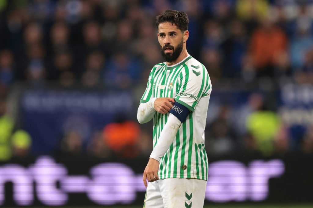 Isco captains Real Betis in the UEFA Conference League final.