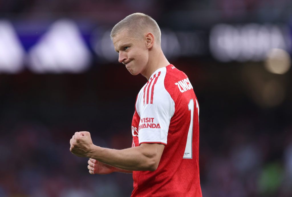 Oleksandr Zinchenko in action during Arsenal vs Villarreal.