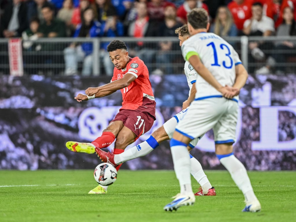 Dan Ndoye in action for Switzerland against Kosovo