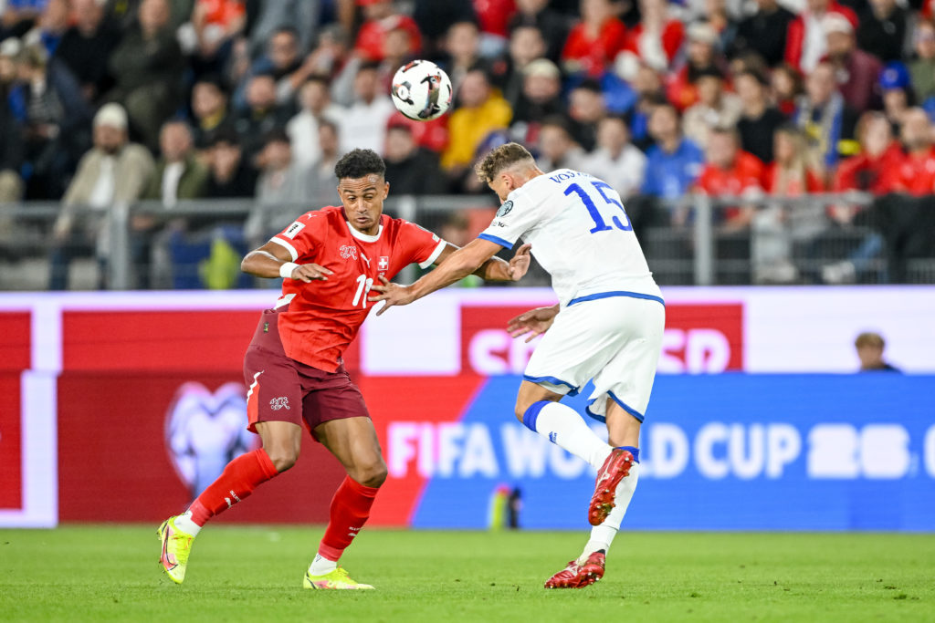 Dan Ndoye in action for Switzerland against Kosovo
