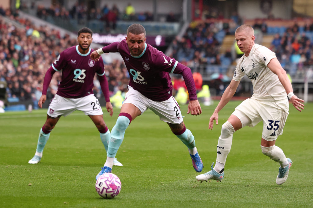Oleksandr Zinchenko battles with Kyle Walker
