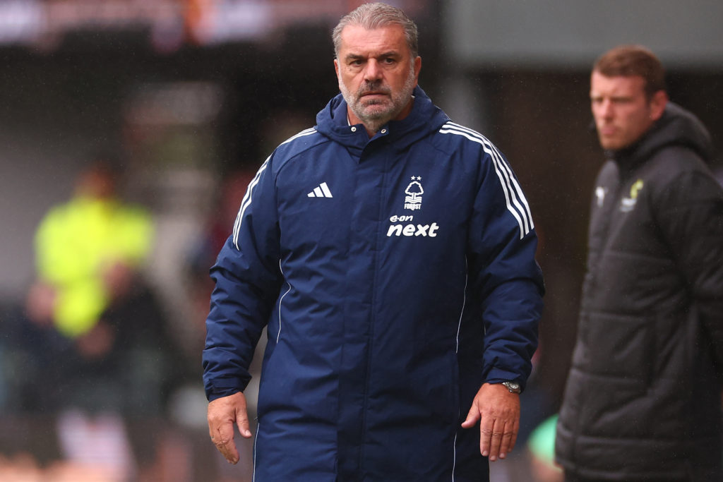 Ange Postecoglou on the touchline for Nottingham Forest