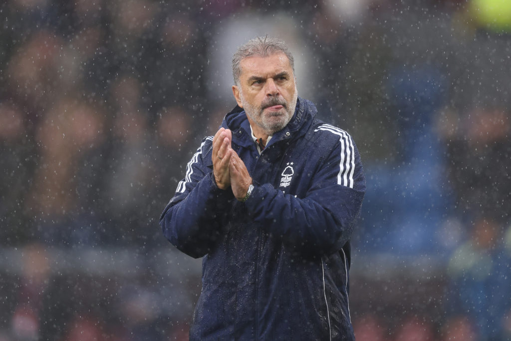 Ange Postecoglou applauding Nottingham Forest fans