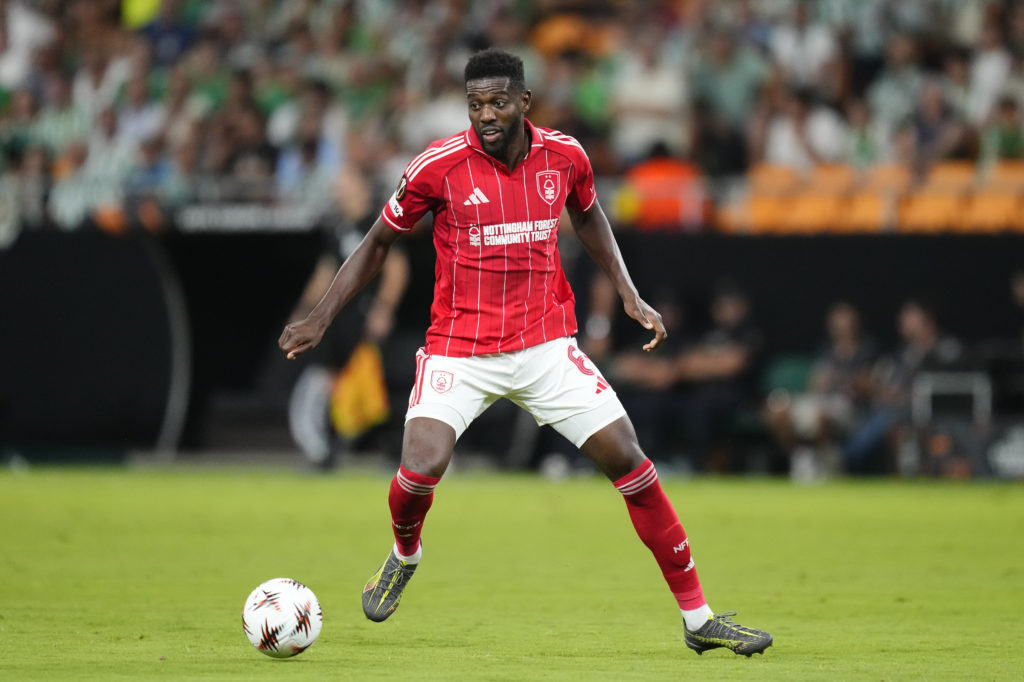 Ibrahim Sangare in action for Nottingham Forest vs Real Betis