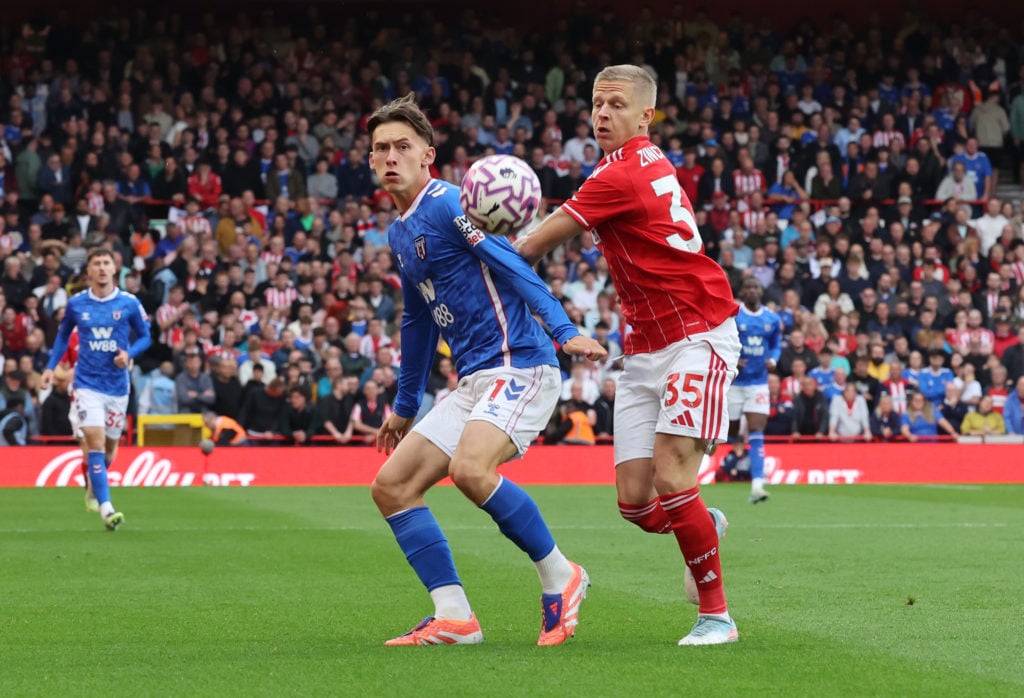 Oleksandr Zinchenko in action for Nottingham Forest vs Sunderland