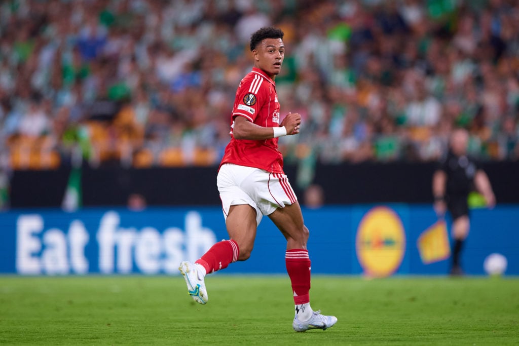 Dan Ndoye in action for Nottingham Forest vs Real Betis