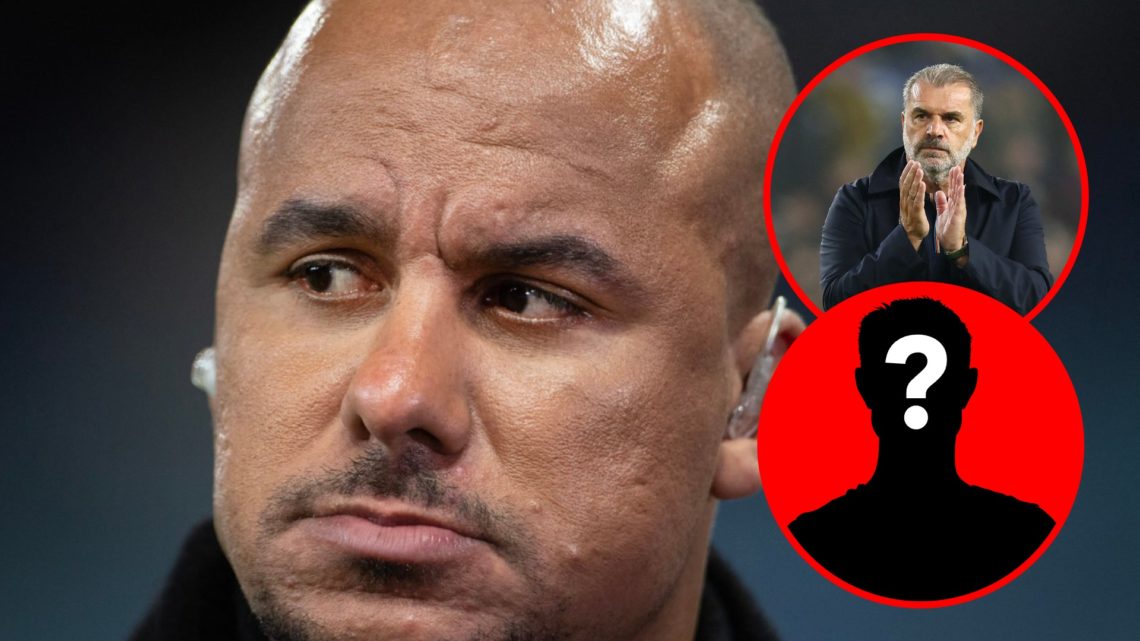 Main: Gabby Agbonlahor working as a pundit Overlay: Ange Postecoglou clapping the Nottingham Forest fans Inset: Mystery player