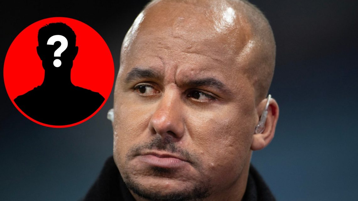Main: Gabby Agbonlahor working as a TV pundit Inset: Mystery player