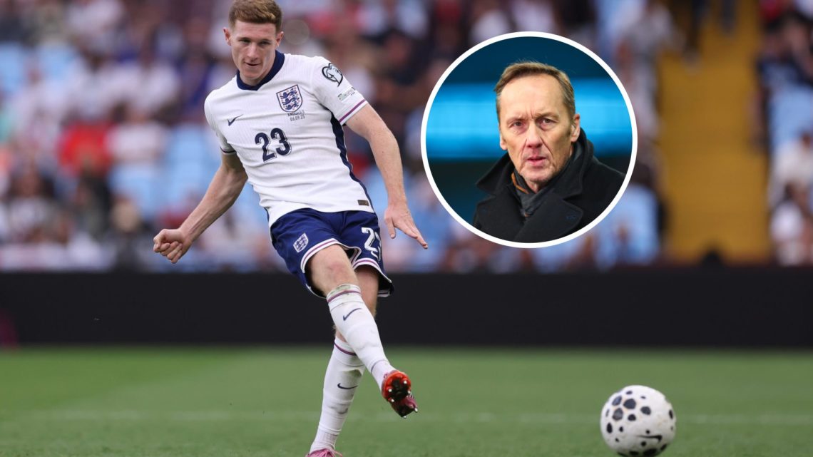 Main: Elliot Anderson playing for England and Inset: Football commentator Lee Dixon