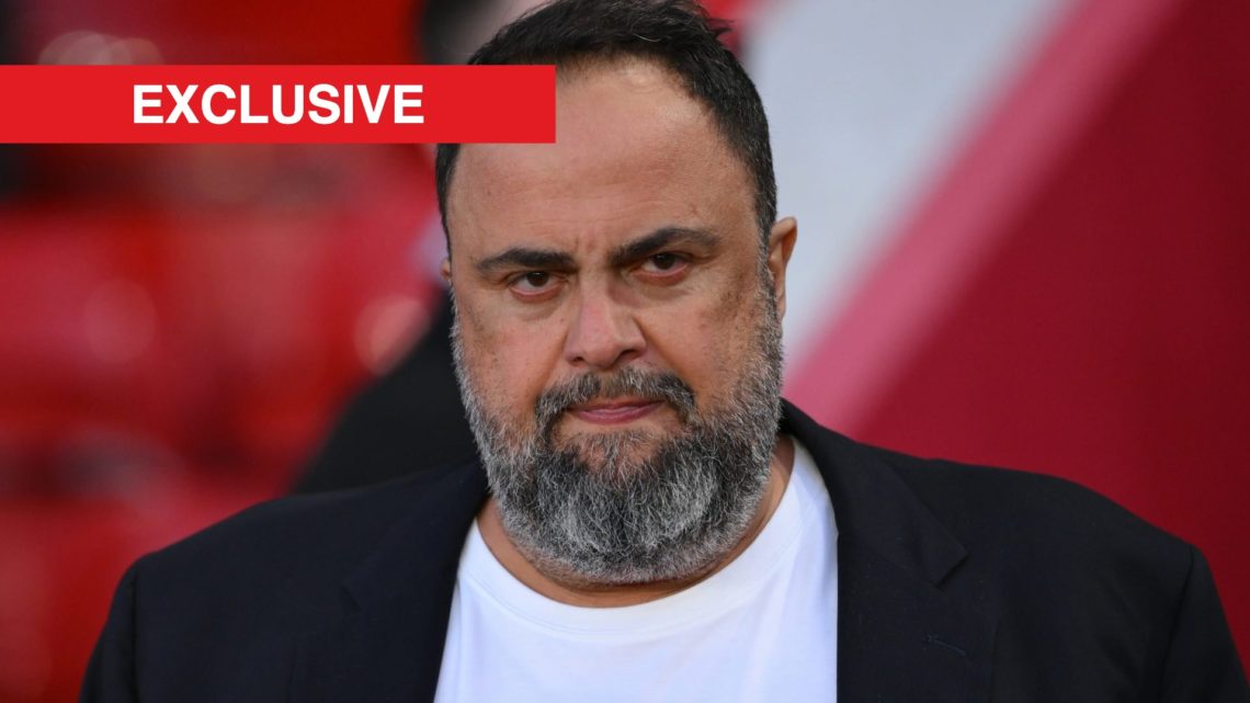 Evangelos Marinakis attends Nottingham Forest vs Manchester United.