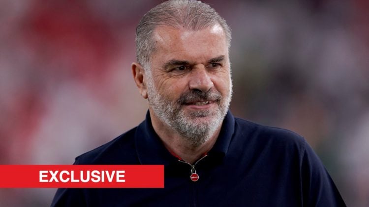 Ange Postecoglou during the Europa League final between Tottenham and Manchester United.