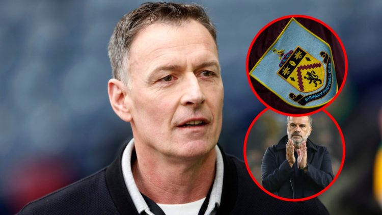 Main: Chris Sutton looks on as he works as a pundit Overlay: Ange Postecoglou applauds Nottingham Forest supporters Overlay: Burnley crest
