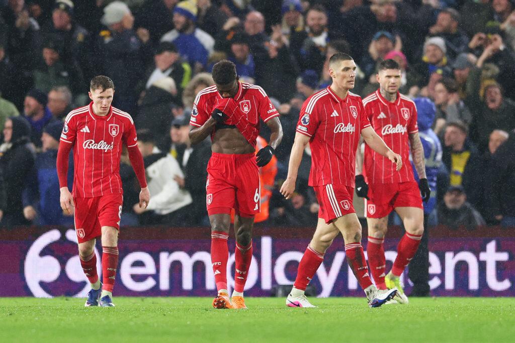 Nottingham Forest look dejected after Leeds showing