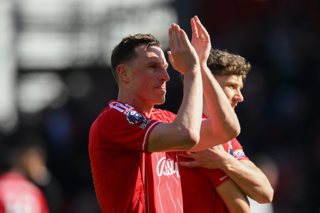 Chris Wood in action for Nottingham Forest.