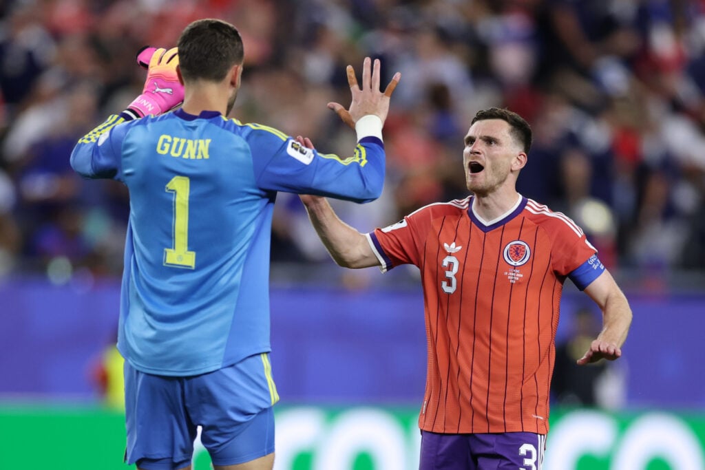 Angus Gunn celebrates as Scotland beat Haiti