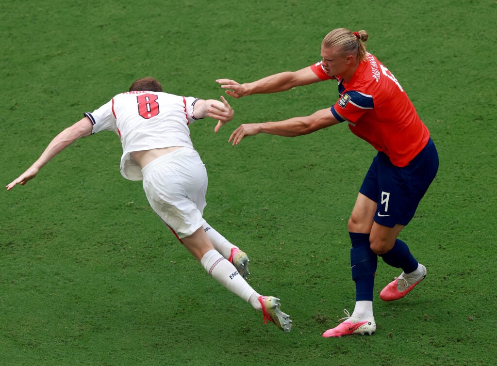 Elliot Anderson in action for England