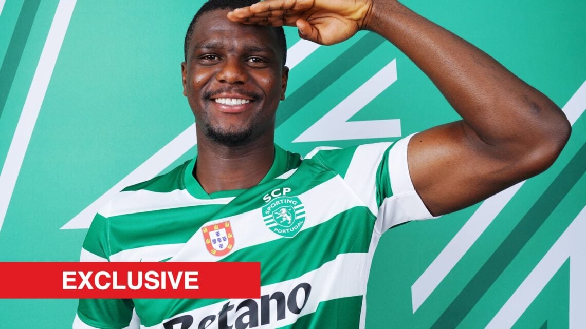 Sporting centre-back Ousmane Diomande with exclusive banner