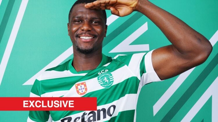 Sporting centre-back Ousmane Diomande with exclusive banner